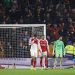 William Saliba and Gabriel of Arsenal look dejected after conceding the second goal, scored by Tom Edozie of Wolverhampton Wanderers (not pictured) during the Premier League match between Wolverhampton Wanderers and Arsenal at Molineux on February 18, 2026 in Wolverhampton, England. (Photo by Michael Regan/Getty Images)