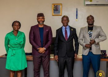 NSA DG with his deputies and the board Chairman of the NSA, Fred Awaah  Photo Courtesy : NSA