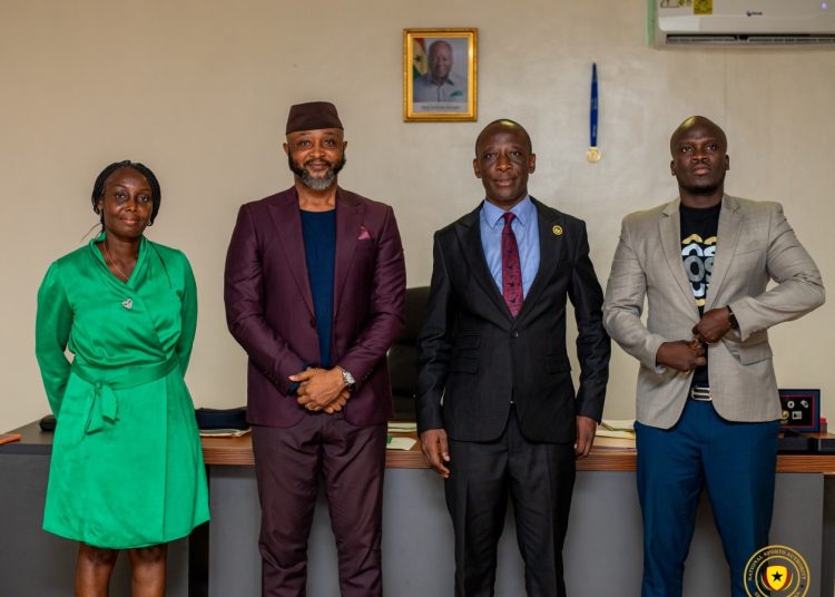 NSA DG with his deputies and the board Chairman of the NSA, Fred Awaah  Photo Courtesy : NSA