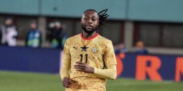 Antoine Semenyo reacts with the ball .Photo Courtesy: Black Stars x