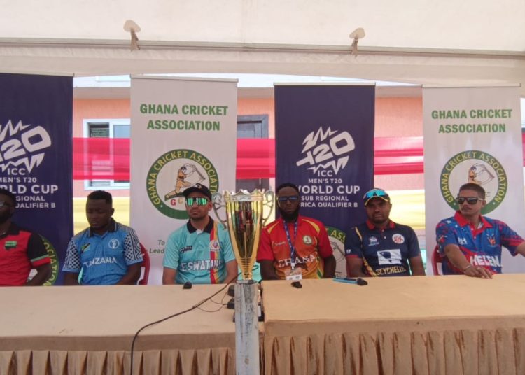 Captains from the six nations : From L-R: Malawi, Tanzania, Eswatini, Ghana, Seychelles and ST . Helena