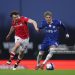 Alejandro Garnacho of Chelsea runs with the ball whilst under pressure from Ollie Rathbone of Wrexham during the Emirates FA Cup Fifth Round match between Wrexham and Chelsea (Photo by Chelsea Football Club/Chelsea FC via Getty Images)
