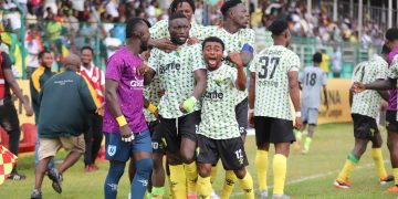 Gold Stars celebrate win over Hearts of Oak Photo Courtesy: Gold Stars