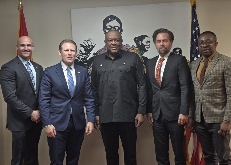 Ghana's Ambassador to the United States of America, Victor Smith (middle) with members of White House Task Force