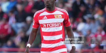 Bundesliga, 1. FC Union Berlin - VfB Stuttgart, Matchday 1, Stadion An der Alten Försterei, Derrick Köhn (1. FC Union Berlin). Photo: Soeren Stache/dpa - IMPORTANT NOTE: In accordance with the regulations of the DFL German Football League (Photo by Soeren Stache/picture alliance via Getty Images)