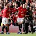 Benjamin Sesko of Manchester United celebrates scoring his team's second goal with Bruno Fernandes during the Premier League match between Manchester United and Crystal Palace at Old Trafford on March 01, 2026 in Manchester, England. (Photo by Stu Forster/Getty Images)