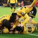 Players of Wolverhampton Wanderers celebrate after Andre scores his team's second goal during the Premier League match between Wolverhampton Wanderers and Liverpool (Photo by David Rogers/Getty Images)