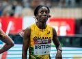 Evonne Britton competes during the Orlen Cup Lodz 2026 event in Lodz, Poland, on January 25, 2026. The ORLEN Cup Lodz 2026 is an indoor athletics meeting at Atlas Arena and is part of the World Athletics Indoor Tour Silver. (Photo by Marcin Golba/NurPhoto via Getty Images)