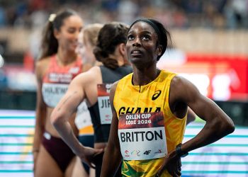 Evonne Britton competes during the Orlen Cup Lodz 2026 event in Lodz, Poland, on January 25, 2026. The ORLEN Cup Lodz 2026 is an indoor athletics meeting at Atlas Arena and is part of the World Athletics Indoor Tour Silver. (Photo by Marcin Golba/NurPhoto via Getty Images)