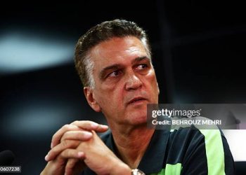 Iran's US goalkeeping coach Dan Gaspar attends a press conference after a training session at the CT Joaquim Grava training ground in Sao Paulo during the 2014 FIFA World Cup football tournament on June 14, 2014. AFP PHOTO / BEHROUZ MEHRI (Photo by BEHROUZ MEHRI / AFP via Getty Images)