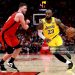 LeBron James #23 of the Los Angeles Lakers drives to the basket during overtime of the game against Alperen Sengun #28 of the Houston Rockets (Photo by Kenneth Richmond/Getty Images)