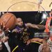 LeBron James #23 of the Los Angeles Lakers drives to the basket during the game against the Phoenix Suns (Photo by Adam Pantozzi/NBAE via Getty Images)