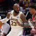 Jabari Smith Jr. #10 of the Houston Rockets defends LeBron James #23 of the Los Angeles Lakers during the second quarteri in Game Four of the First Round of the NBA Western Conference Playoffs (Photo by Tim Warner/Getty Images)