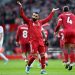 Mohamed Salah of Liverpool celebrates scoring his team's second goal during the Premier League match between Liverpool and Fulham (Photo by Liverpool FC/Liverpool FC via Getty Images)