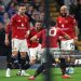 Matheus Cunha of Manchester United celebrates scoring the opening goal with Diogo Dalot, Bruno Fernandes and Bryan Mbeumo during the Premier League match between Chelsea and Manchester United (Photo by Charlotte Wilson/Offside/Offside via Getty Images)