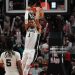 Victor Wembanyama #1 of the San Antonio Spurs dunks during the second half of Game Four of the Western Conference First Round Playoffs against the Portland Trail Blazers (Photo by Soobum Im/Getty Images)