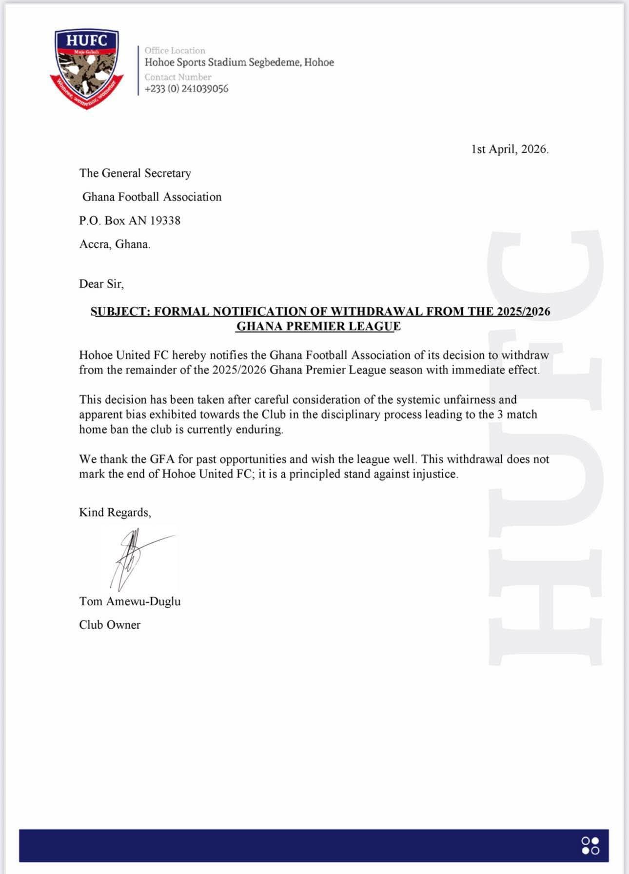 Hohoe United-GFA 