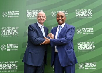 FIFA president Gianni Infantino and CAF president Patrice Motsepe