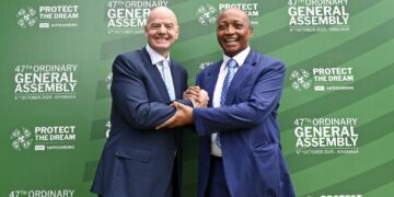 FIFA president Gianni Infantino and CAF president Patrice Motsepe