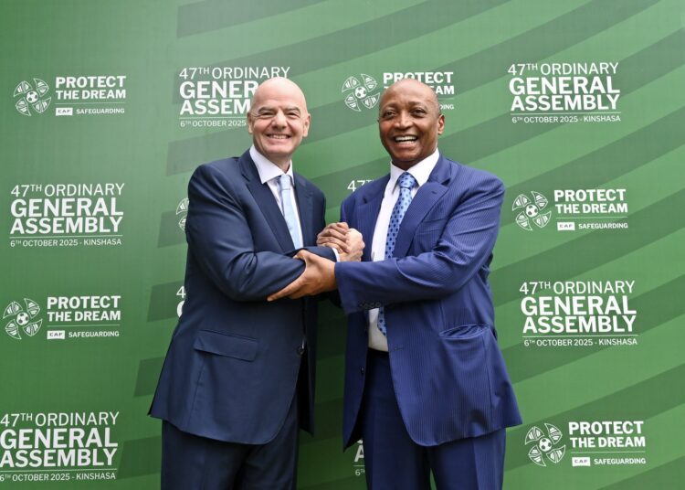 FIFA president Gianni Infantino and CAF president Patrice Motsepe
