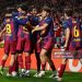 Ferran Torres of FC Barcelona celebrates scoring his team's second goal with teammates during the UEFA Champions League 2025/26 Quarter-Final Second Leg match between Club Atlético de Madrid and FC Barcelona (Photo by Denis Doyle/Getty Images)
