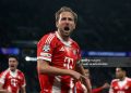 Bayern Munich's English forward #09 Harry Kane celebrates after scoring his team first goal during the UEFA Champions League semi-final first leg football match between Paris Saint-Germain (PSG) and Bayern Munich (Photo by ALAIN JOCARD / AFP via Getty Images)