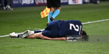 Achraf HAKIMI of Paris Saint-Germain during the UEFA Champions League match between Paris and Bayern Munich (Photo by Anthony Bibard/FEP/Icon Sport via Getty Images)