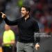 Mikel Arteta, Manager of Arsenal, reacts during the UEFA Champions League 2025/26 Semi Final First Leg match between Atletico de Madrid and Arsenal FC (Photo by Stuart MacFarlane/Arsenal FC via Getty Images)