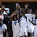 Ghana captain Andre Ayew holds up the trophy with team-mates during the FIFA U20 World Final match between Ghana and Brazil at the Cairo International Stadium  on October 16, 2009 in Cairo, Egypt. Photo by Shaun Botterill -FIFA/FIFA via Getty Images