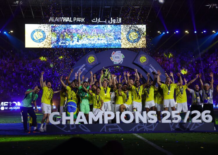 Al-Nassr FC celebrates after winning Saudi Pro League Title Photo Courtesy: Al-Nassr