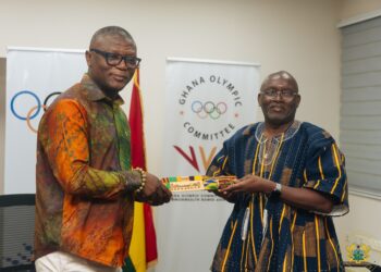 President of GOC Richard Akpokavie and Minister for Sports Kofi Adams