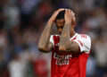 Gabriel of Arsenal reacts to a miss in a penalty shootout during the UEFA Champions League Final 2026 match between Paris Saint-Germain and Arsenal FC at Puskas Arena on May 30, 2026 in Budapest, Hungary. (Photo by Chris Brunskill/Fantasista/Getty Images)
