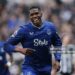 Thierno Barry of Everton celebrates after scoring their side's third goal during the Premier League match between Newcastle United and Everton (Photo by James Gill - Danehouse/Getty Images)