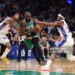 Jaylen Brown #7 of the Boston Celtics drives to the basket against Vj Edgecombe #77 and Kelly Oubre Jr. #9 of the Philadelphia 76ers during the third quarter in Game Seven of the First Round of the NBA Eastern Conference Playoffs (Photo by Maddie Meyer/Getty Images)