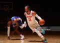 Jalen Brunson #11 of the New York Knicks drives to the basket during the game against the Philadelphia 76ers during Round Two Game One of the 2026 NBA Playoffs (Photo by Nathaniel S. Butler/NBAE via Getty Images)