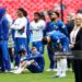 Cole Palmer and Reece James of Chelsea after their sides 1-0 defeat during the Emirates FA Cup Final match between Chelsea and Manchester City (Photo by Robin Jones/Getty Images)