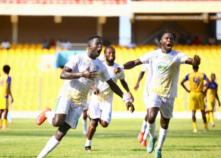 Shot from Debibi United (white)-Tamale City Game Photo Courtesy: @ShabanMo9 on X