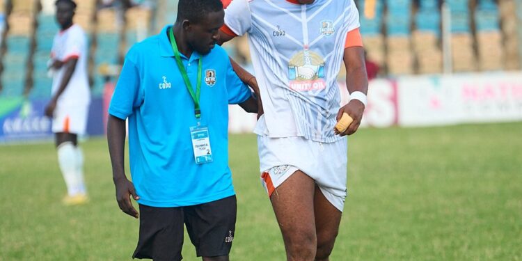 Razak Simpson (right) in action against Hearts of Oak Photo Courtesy: Nations FC