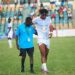 Razak Simpson (right) in action against Hearts of Oak Photo Courtesy: Nations FC