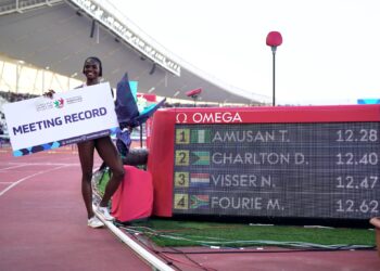 100m Hurdles World Record holder, Tobi Amusan at the Diamond League Rabat 2026.