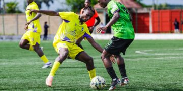 Shot from Medeama (yellow)- Basake Holy Stars game Photo Courtesy: Medeama