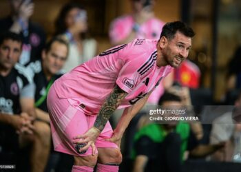 Inter Miami's Argentine forward #10 Lionel Messi looks on during a Major League Soccer (MLS) regular season football match between Inter Miami CF and Orlando City SC (Photo by Giorgio Viera / AFP via Getty Images)