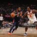 Donovan Mitchell #45 of the Cleveland Cavaliers drives to the basket during the game against the New York Knicks during Game Four of the 2026 Eastern Conference Finals (Photo by Nathaniel S. Butler/NBAE via Getty Images)