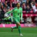 Manuel Neuer of FC Bayern Munich distributes the ball during the Bundesliga match between FC Bayern München and 1. FC Koln (Photo by Adam Pretty/Getty Images)