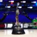 A general view of the KIA NBA Michael Jordan MVP Trophy. Photo by Jesse D. Garrabrant/NBAE via Getty Images