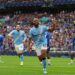 Antoine Semenyo of Manchester City celebrates after he scored for 0-1 during the Emirates FA Cup Final match between Chelsea and Manchester City (Photo by Shaun Brooks - CameraSport via Getty Images)