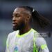 Manchester City player Antoine Semenyo looks on wearing the grey Puma away strip during the Premier League match between Everton and Manchester City (Photo by Stu Forster/Getty Images)