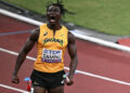 Ghana's Abdul-Rasheed Saminu reacts after the men's 4x100m relay heats during the World Athletics Championships in Tokyo on September 20, 2025. Photo by PHILIP FONG/AFP via Getty Images