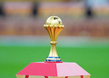 The African cup of nation trophy. Photo by Ulrik Pedersen/NurPhoto via Getty Images