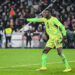 Goalkeeper Benjamin Asare of Ghana gestures during the international friendly match between Germany and Ghana at MHP Arena on March 30, 2026 in Stuttgart, Germany. Photo by Harry Langer/DeFodi Images/DeFodi via Getty Images